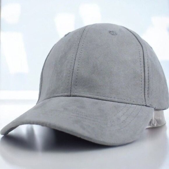 PX Clothing Co Mens Solid Light Grey Suede Polyester Baseball Hat NEW - Picture 1 of 2